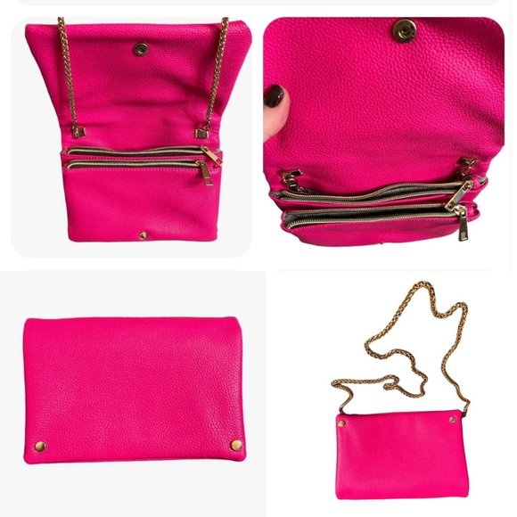 Francesca's Collection Handbags - NWT Francesca's Collections Hot Pink Purse Golden Chain
